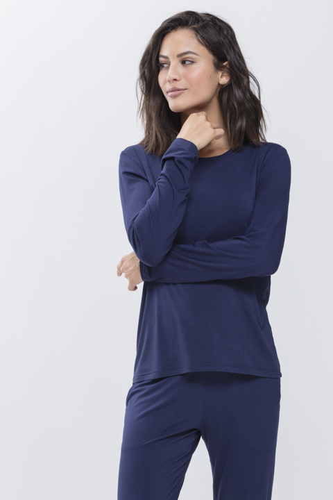 Langarm-Shirt True Blue Serie Sleepy & Easy Frontansicht | mey®