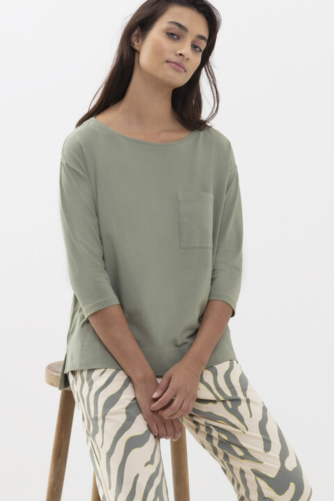 Shirt Sage Green Serie Liah Front View | mey®