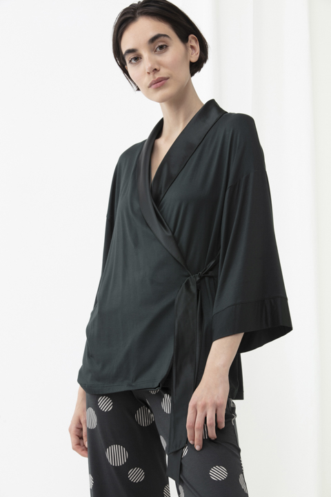 Jacket with 3/4-length sleeves Dark Green Serie Alena Front View | mey®
