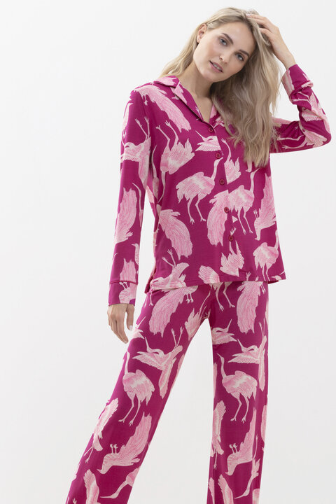 Pyjama shirt Cosmo Pink Serie Kyra Front View | mey®