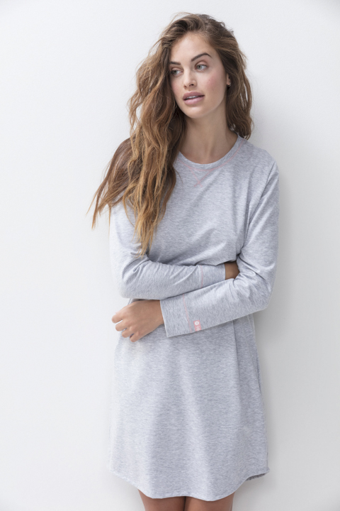 Nachthemd Stone Grey Melange Serie Zzzleepwear Frontansicht | mey®