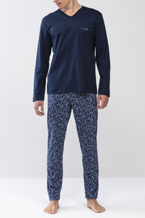 Pyjama Yacht Blue Serie Paisley Vooraanzicht | mey®
