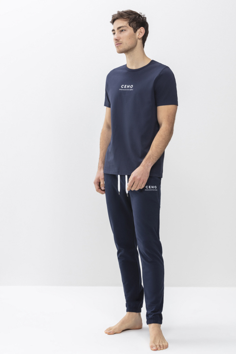T-shirt Yacht Blue Serie HomeOffice Front View | mey®