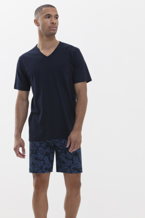 Pyjama kort Yacht Blue Serie Roskilde Vooraanzicht | mey®
