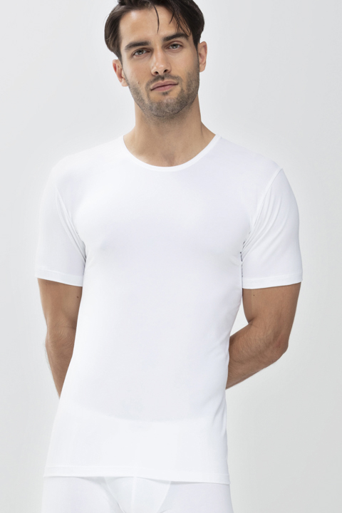 The undershirt - crew neck Weiss Serie Dry Cotton Functional  Front View | mey®
