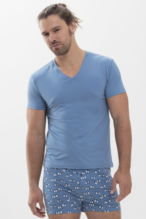 T-Shirt Medium Blue Dry Cotton Colour Frontansicht | mey®