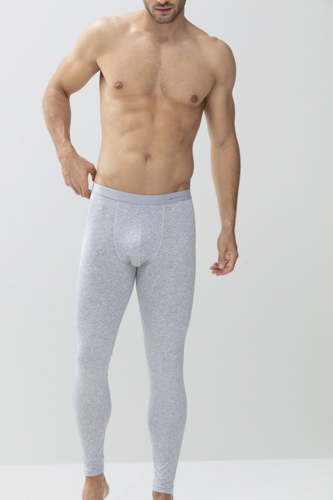 Long shorts Light Grey Melange Serie Casual Cotton Front View | mey®