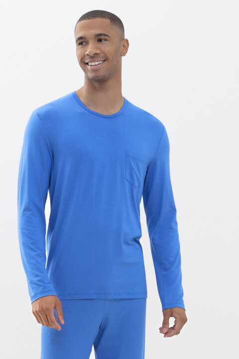 Shirt langarm Malibu Blue Serie Jefferson Modal Frontansicht | mey®