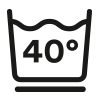 Waschsymbol, Feinwäsche waschbar bis 40° Celsius im Schonwaschgang | mey®